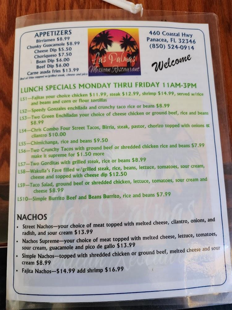 Las Palmas Mexican Restaurant Menu image 4
